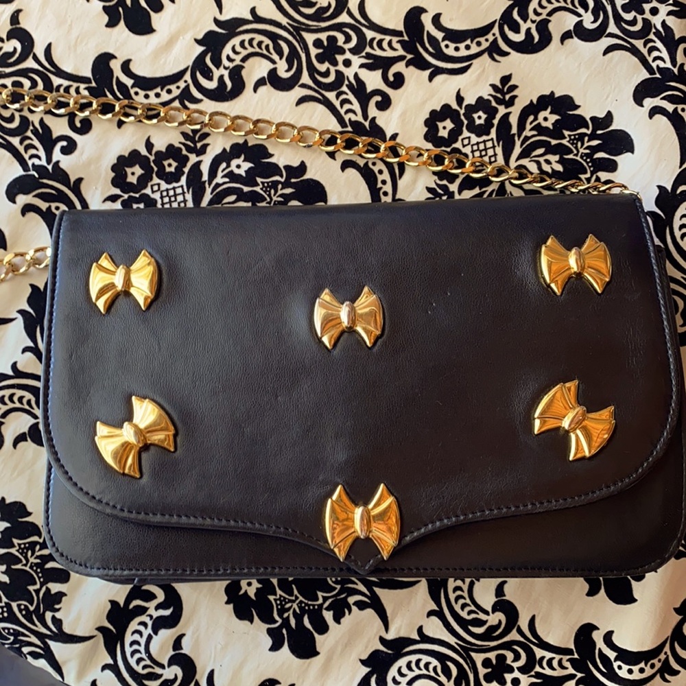Guy Laroche Paris black leather convertible